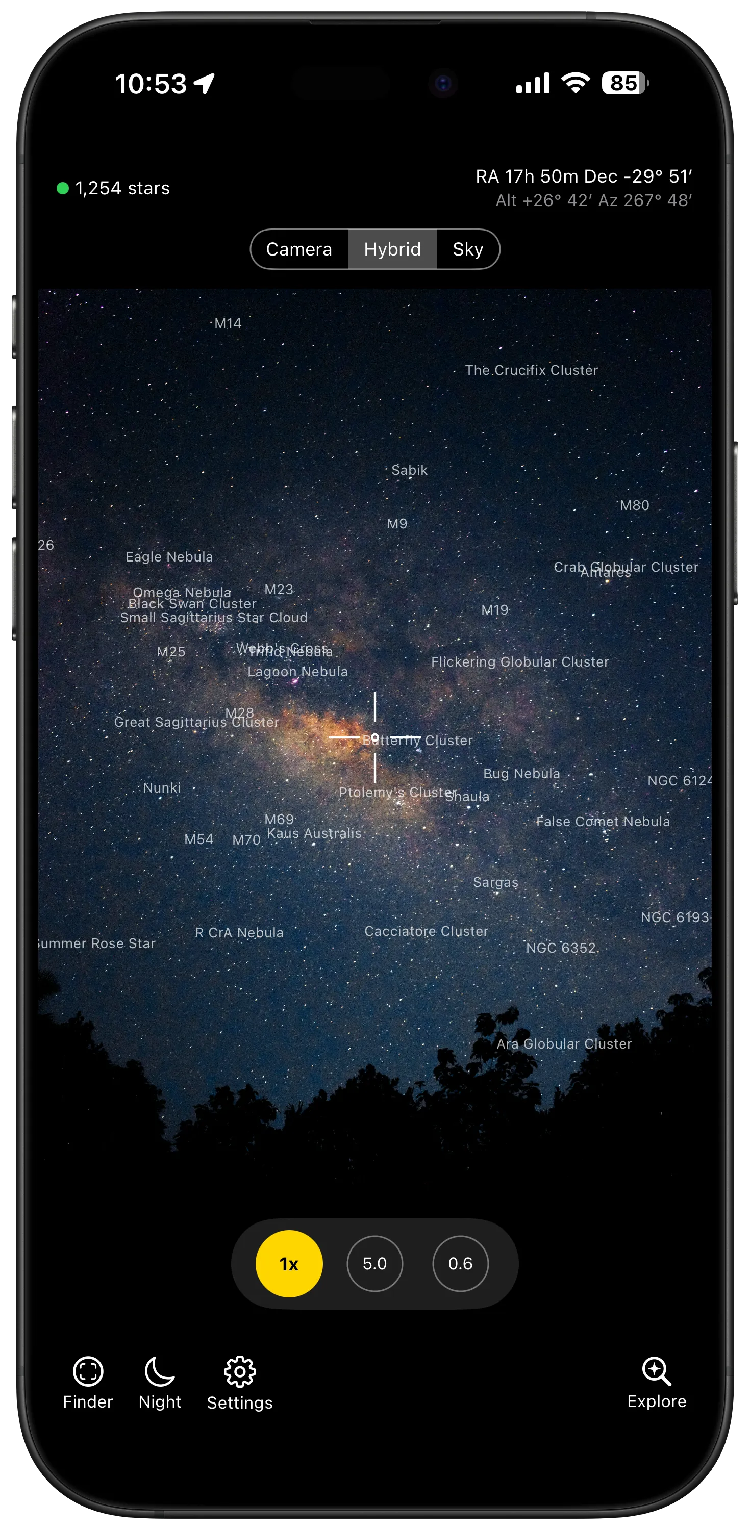 AstroHelm plate solving screen